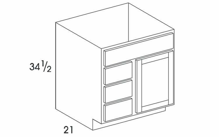 Wolf York White Paint VBR30: Vanity Combo Cabinet: Assembled Kitchen Cabinetss