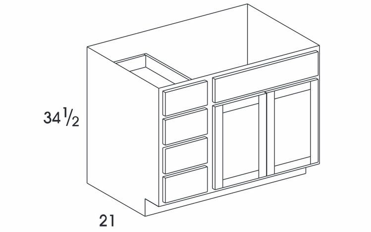 Wolf York White Paint VBR42: Vanity Combo Cabinet: Assembled Kitchen Cabinetss