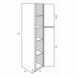 WP1884: Tall Pantry Cabinet: Trenton Recessed RTA Kitchen Cabinet