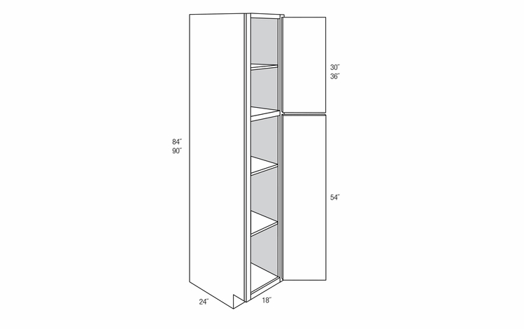 WP1890: Tall Pantry Cabinet: Quincy Espresso RTA Kitchen Cabinet