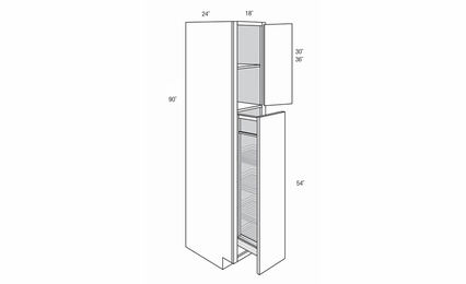 WP1890PO: Tall Cabinet With Pull-Out: Yarmouth Raised RTA Kitchen Cabinet