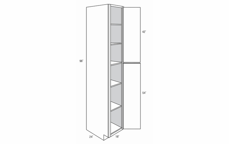 WP1896: Tall Pantry Cabinet: Amesbury White RTA Kitchen Cabinet