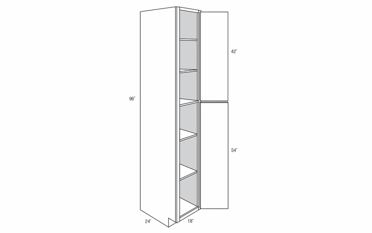 WP1896: Tall Pantry Cabinet: Quincy Espresso RTA Kitchen Cabinet