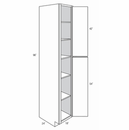 WP1896: Tall Pantry Cabinet: Yarmouth Slab RTA Kitchen Cabinet