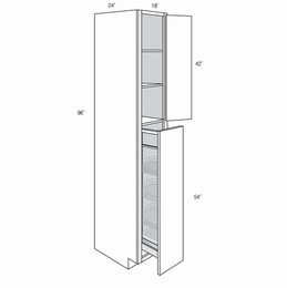 WP1896PO: Tall Cabinet With Pull Out: Trenton Slab RTA Kitchen Cabinet