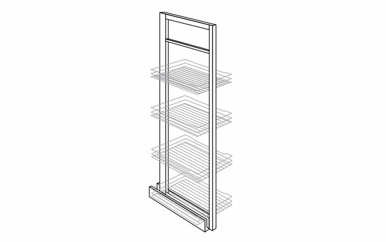 WP18PULL: Pantry Pull-Out: Dover Castle RTA Kitchen Cabinet