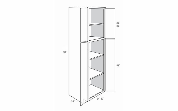 WP2490B: Tall Pantry Cabinet: Yarmouth Slab RTA Kitchen Cabinet