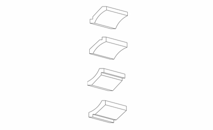 York Bayside Paint REVCROWN: Reversible Crown Molding: Assembled Kitchen Cabinets