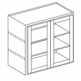 York Bayside Paint WMD3042: Wall Cabinet With Doors Prepped For Glass (No Mullions): Assembled Kitchen Cabinets