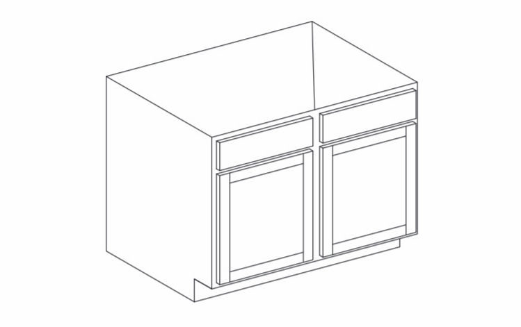 York Biscayne Paint SB42: Sink Base Cabinet: Assembled Kitchen Cabinets