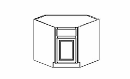 York Diagonal Corner Sink Base Front & Floor