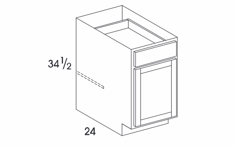 York Grey Stain B21: Base Cabinet: Assembled Kitchen Cabinets