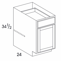 York Grey Stain B21: Base Cabinet: Assembled Kitchen Cabinets