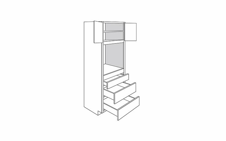 York Grey Stain OC339024-SH-CL: Oven Cabinet With Shelf: Assembled Kitchen Cabinets