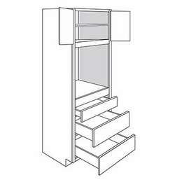 York Grey Stain OC339624: Oven Cabinet With Shelf: Assembled Kitchen Cabinets