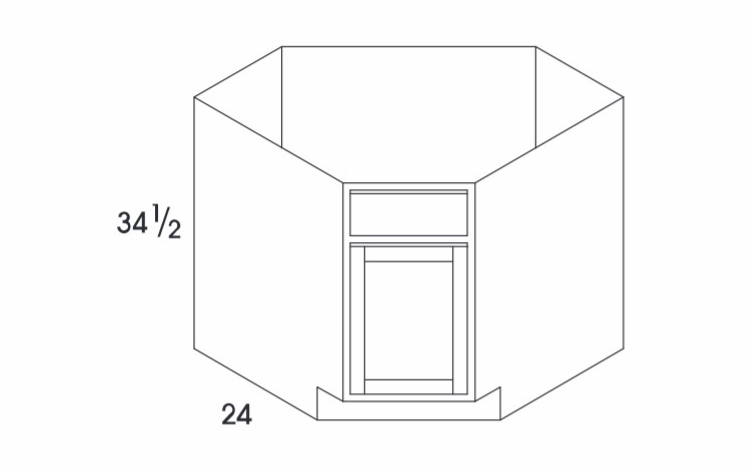 York Grey Stain SCB42: Corner Sink Base Cabinet: York Grey Stain RTA Kitchen Cabinets