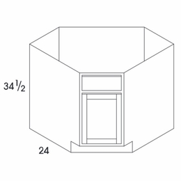 York Grey Stain SCB42: Corner Sink Base Cabinet: York Grey Stain RTA Kitchen Cabinets