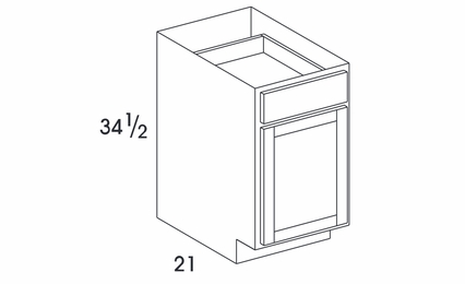 York Grey Stain VB15: 1 Door 1 Drawer Vanity Base Cabinet: Assembled Kitchen Cabinetss