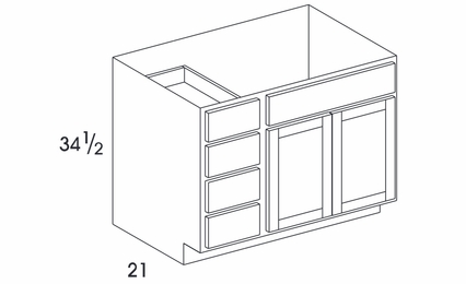 York Grey Stain VBL42: Vanity Combo Cabinet: Assembled Kitchen Cabinetss