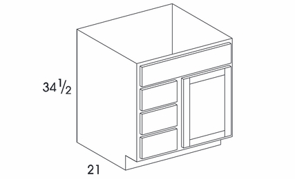 York Grey Stain VBR30: Vanity Combo Cabinet: Assembled Kitchen Cabinetss