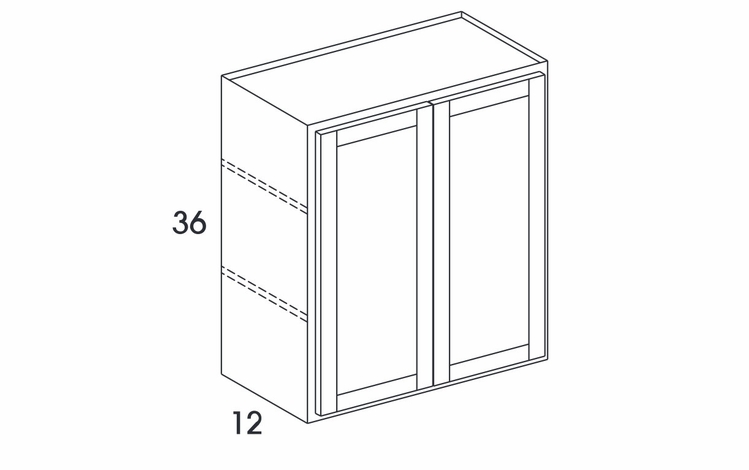 York Grey Stain W2436DD: Double Door Wall Cabinet: Assembled Kitchen Cabinets