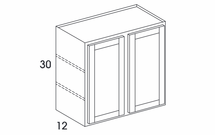 York Grey Stain W4230: Double Door Wall Cabinet: Assembled Kitchen Cabinets