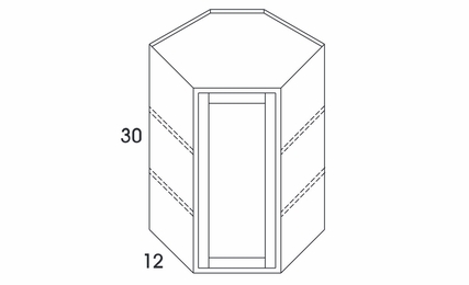 York Grey Stain WDC2430: Diagonal Corner Wall Cabinet: Assembled Kitchen Cabinets