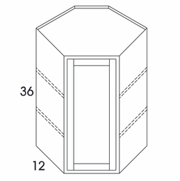 York Grey Stain WDC2436: Diagonal Corner Wall Cabinet: Assembled Kitchen Cabinets