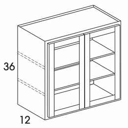 York Grey Stain WMD3036: Wall Cabinet With Doors Prepped For Glass (No Mullions): Assembled Kitchen Cabinets