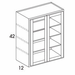 York Grey Stain WMD3042: Wall Cabinet With Doors Prepped For Glass (No Mullions): Assembled Kitchen Cabinets