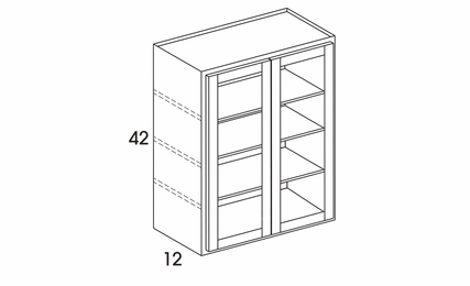York Grey Stain WMD3042: Wall Cabinet With Doors Prepped For Glass (No Mullions): Assembled Kitchen Cabinets