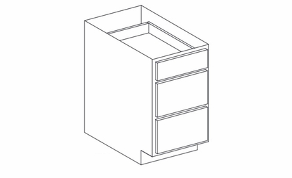 York Juniper Paint DB30D3: 3 Drawer Base Cabinet: Assembled Kitchen Cabinets