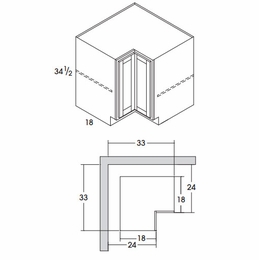 York Palmetto Paint BER33: Easy Reach Corner Base Cabinet: Assembled Kitchen Cabinets