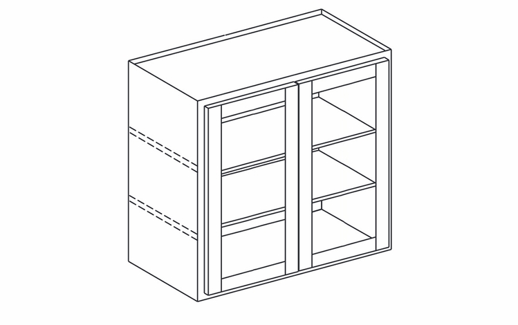 York Palmetto Paint WMD3030: Wall Cabinet With Doors Prepped For Glass (No Mullions): Assembled Kitchen Cabinets