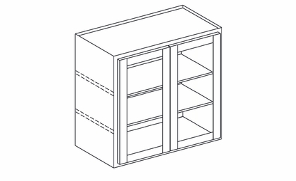 York Palmetto Paint WMD3030: Wall Cabinet With Doors Prepped For Glass (No Mullions): Assembled Kitchen Cabinets