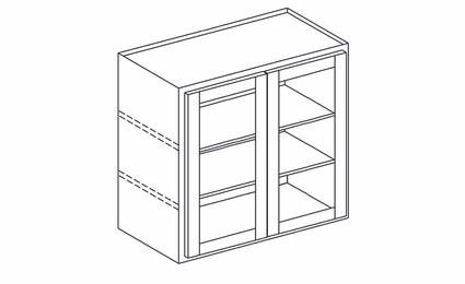 York Seabreeze Paint WMD3036: Wall Cabinet With Doors Prepped For Glass (No Mullions): Assembled Kitchen Cabinets