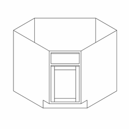 York Seaport Paint SCB42: Corner Sink Base Cabinet: York Seaport Paint RTA Kitchen Cabinets