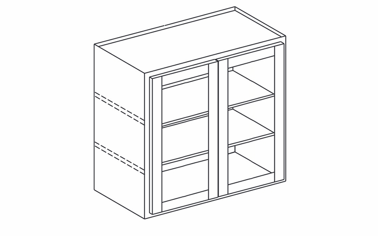York Seaport Paint WMD3042: Wall Cabinet With Doors Prepped For Glass (No Mullions): Assembled Kitchen Cabinets