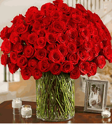 100 Premium Long Stem Red Roses