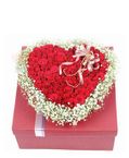 100  red roses, heart-shaped boxed