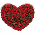 100 Red Roses in Heart Shape Arrangement valentine