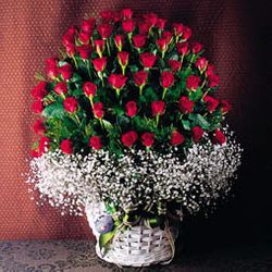 101 red rose basket