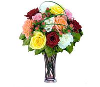 12 Mixed Designer Long Stem Roses 