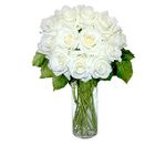 12 White Long Stem Roses 