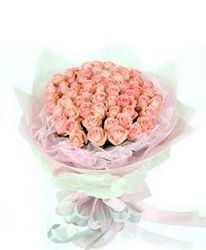 33 pink roses, yarn-round packaging