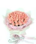 33 pink roses, yarn-round packaging