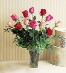 A Dozen Multi-Colored Roses-