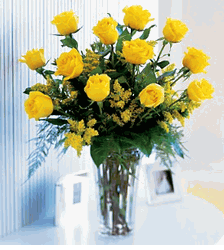 A dozen Yellow roses