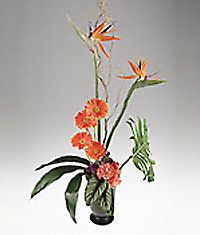 A linear design in a pottery vase.