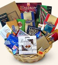 Assorted chocolates and sweet basket